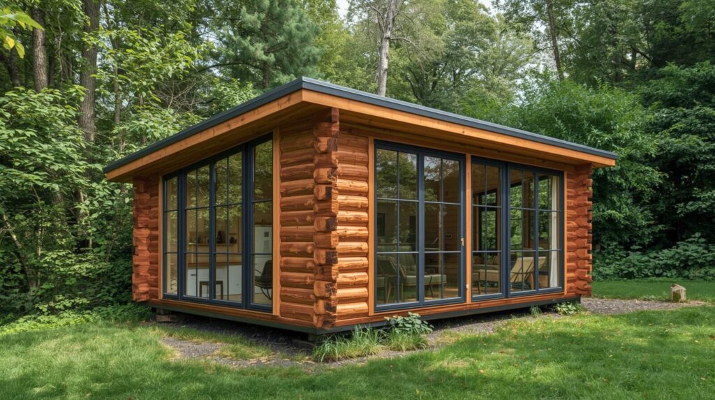 rönkház_antracit ablakkal